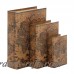 World Menagerie Sanjeev 3 Piece Faux Leather Book Box Set WDMG1254